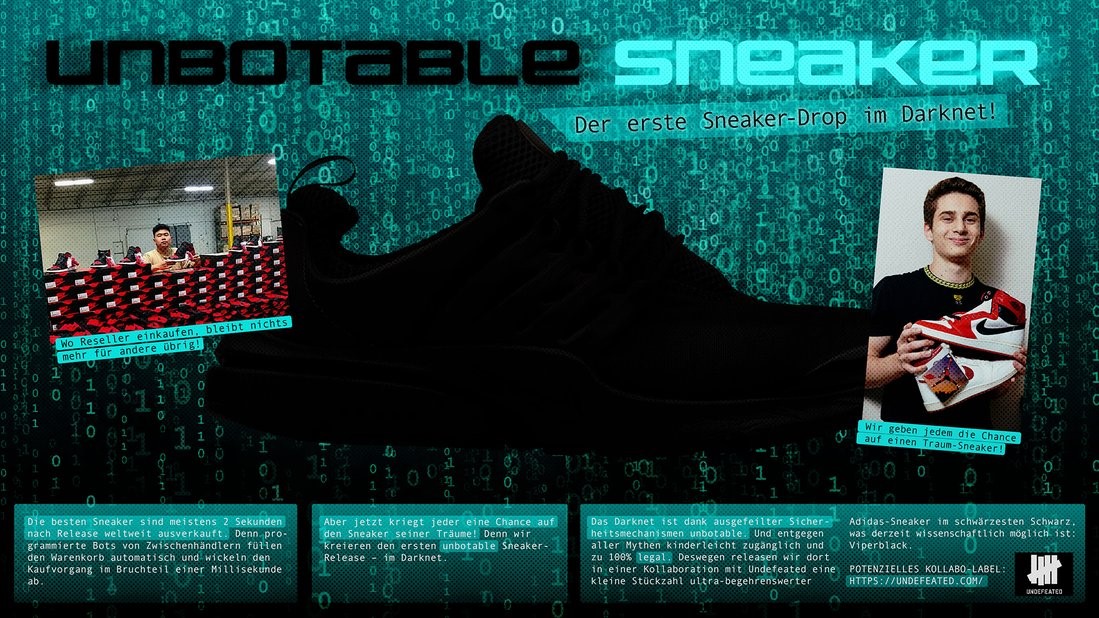 Unbotable Sneaker — concept board